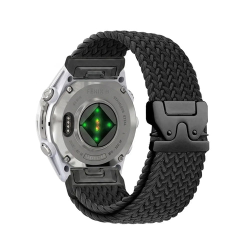 Garmin Quatix 7 gevlochten band met P-buckle (zwart met zwart)