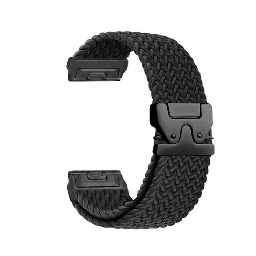 Garmin Quatix 7 gevlochten band met P-buckle (zwart met zwart)
