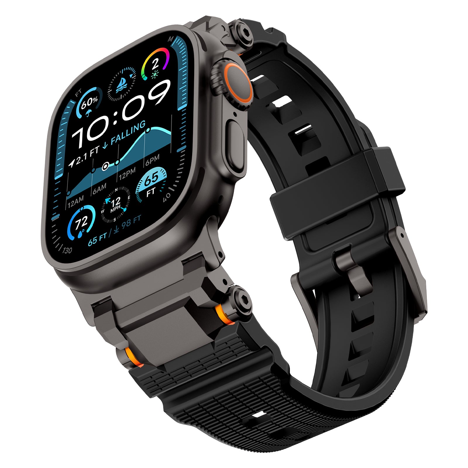 Apple Watch 'Adventurer' Silicone Strap (Black with Black)