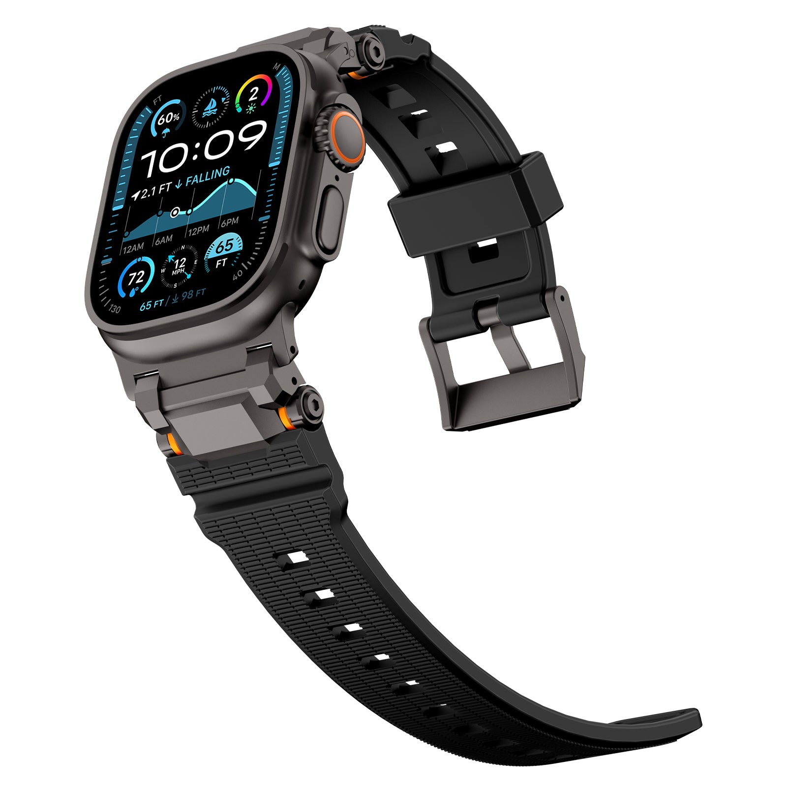 Apple Watch 'Adventurer' Silicone Strap (Black with Black)