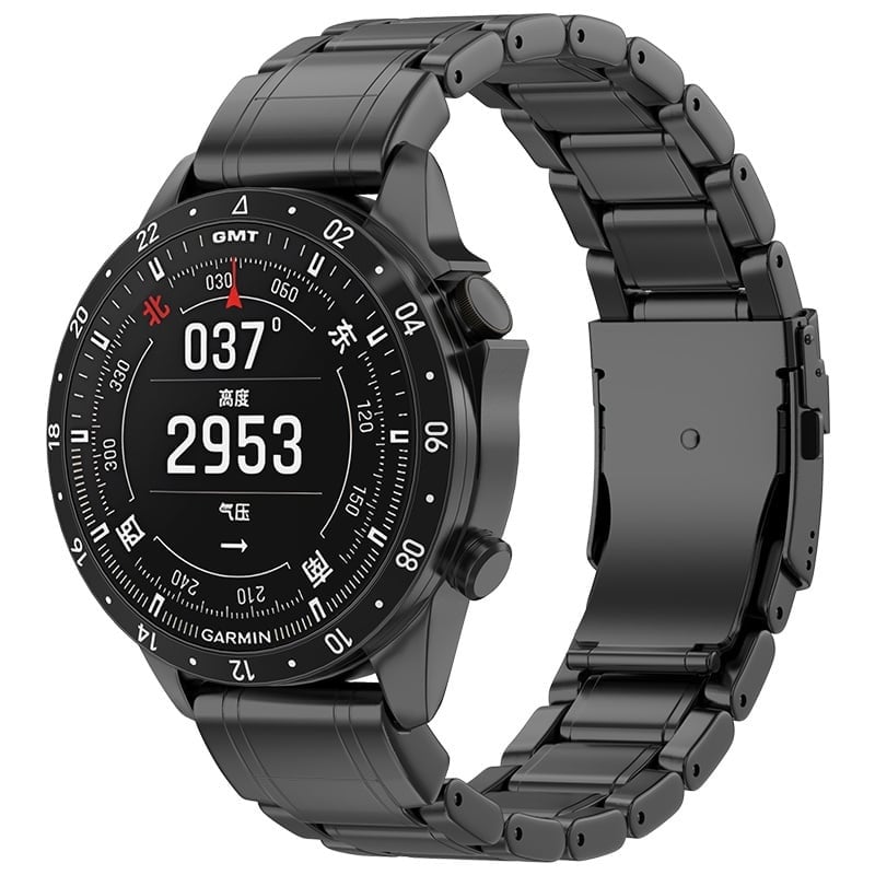Correa titanio Premium Garmin Quatix 3 / 6x / 7x Solar (negro)