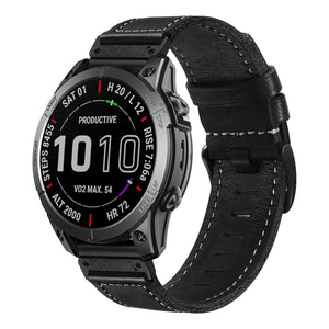 Garmin Tactix 8 - 47mm Premium Leather Strap (Black)