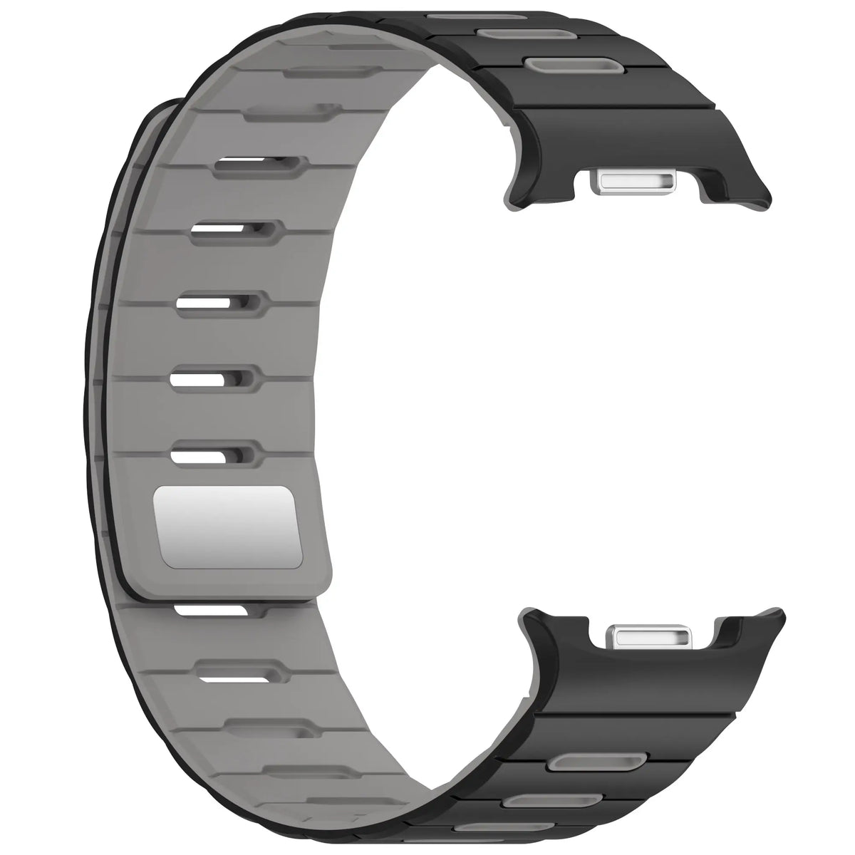 Samsung Galaxy Watch 8 - 40mm Magnetisches Silikonband (Schwarz/Grau)