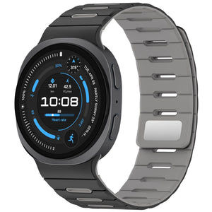 Samsung Galaxy Watch 9 - 44mm Magnetisches Silikonband (Schwarz/Grau)