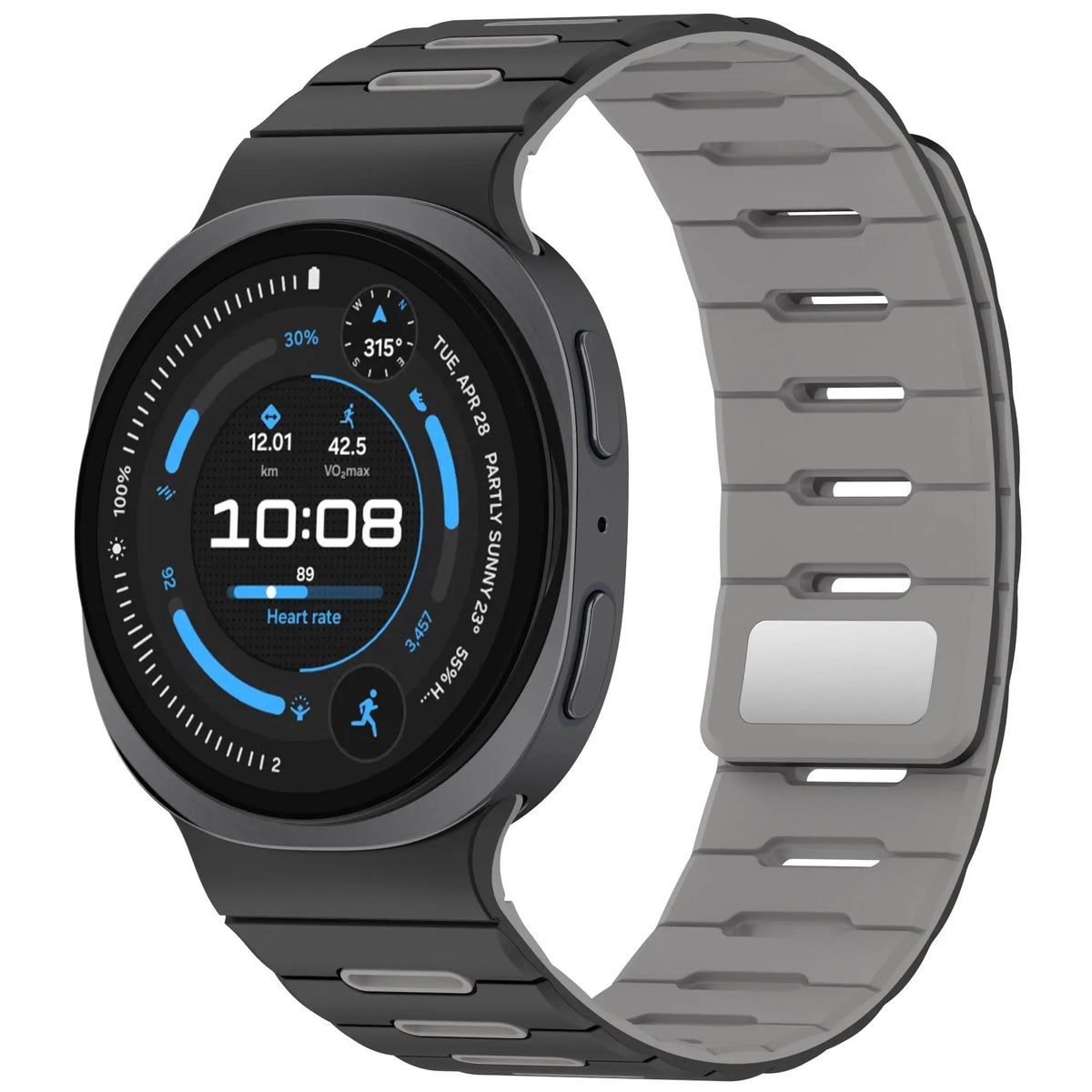 Samsung Galaxy Watch 8 Classic Magnetic Silicone Strap (Black/Grey)
