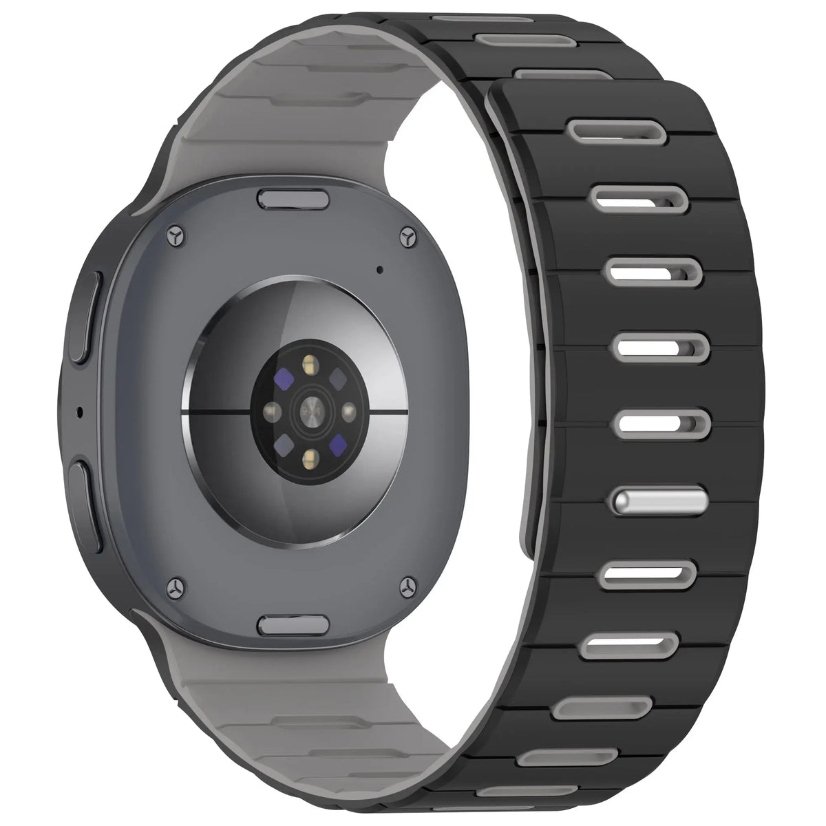 Samsung Galaxy Watch 8 - 44mm Magnetic Silicone Strap (Black/Grey)