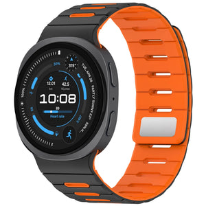 Samsung Galaxy Watch 9 - 40mm magnetisch siliconen bandje (zwart/oranje)