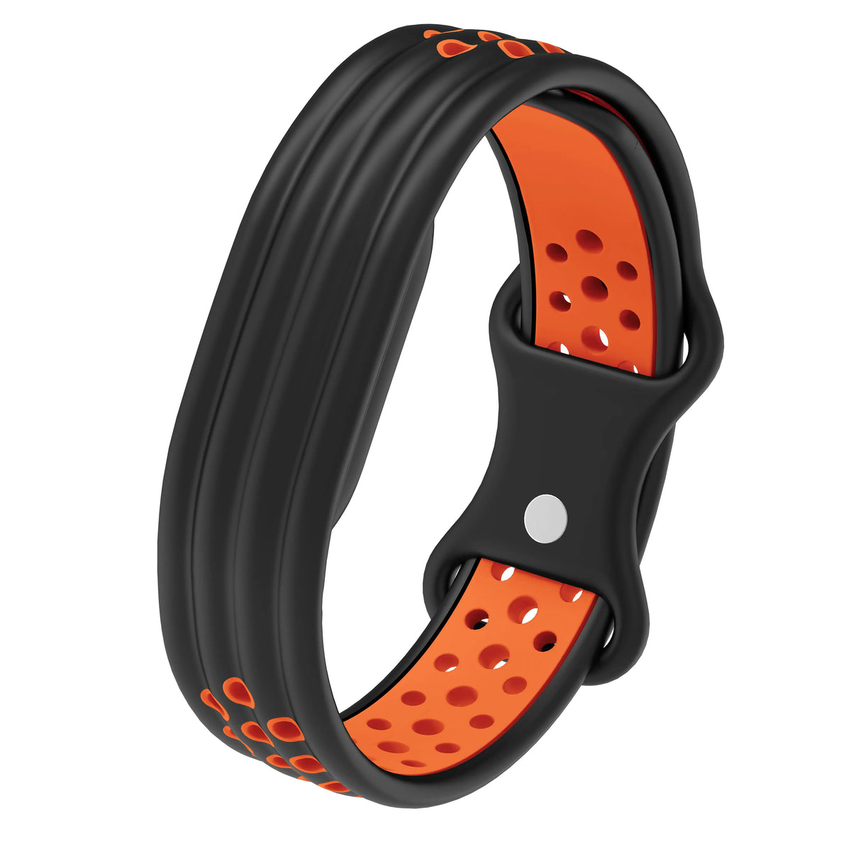 Silicone Sport Strap, black/orange