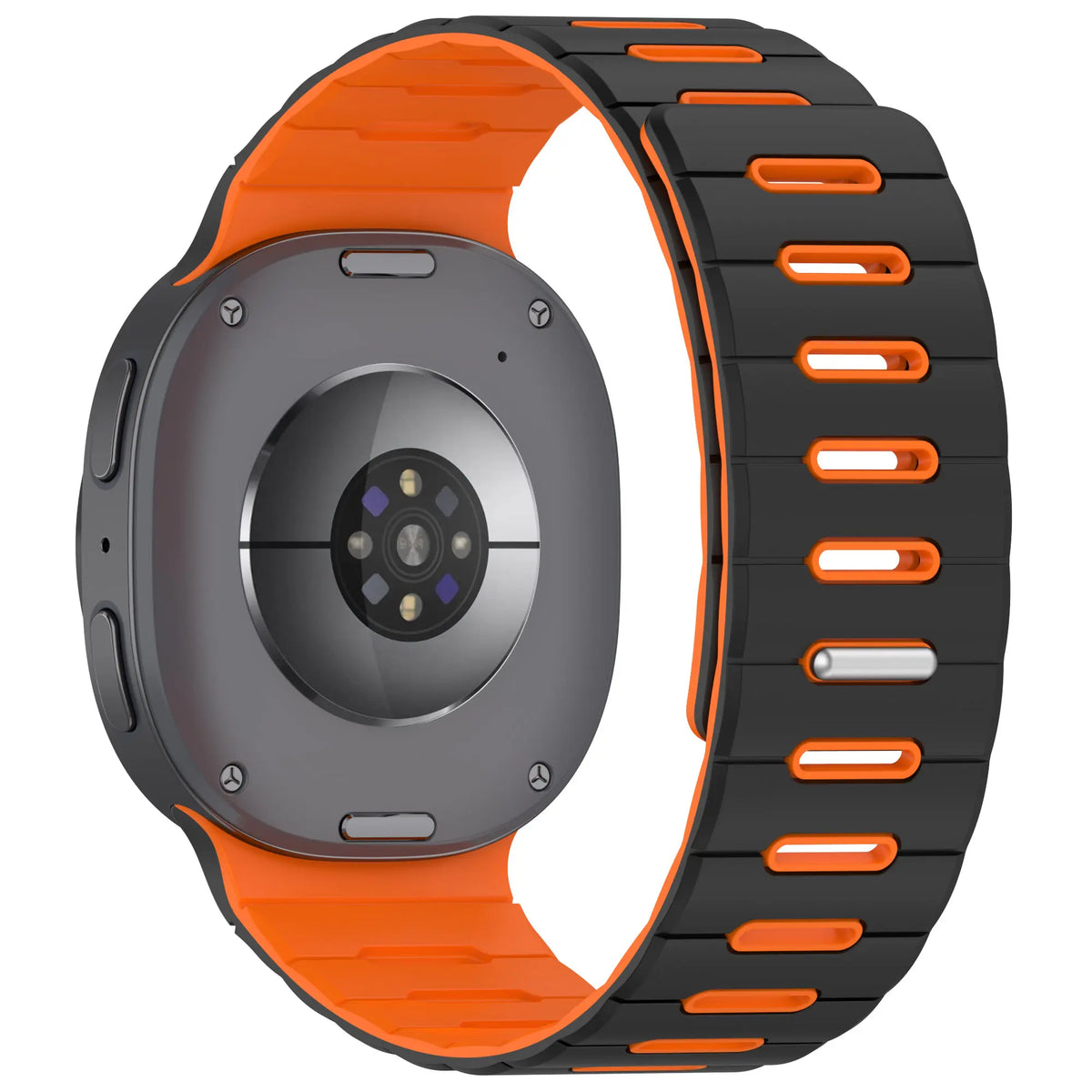 Samsung Galaxy Watch 8 - 40mm magnetisch siliconen bandje (zwart/oranje)