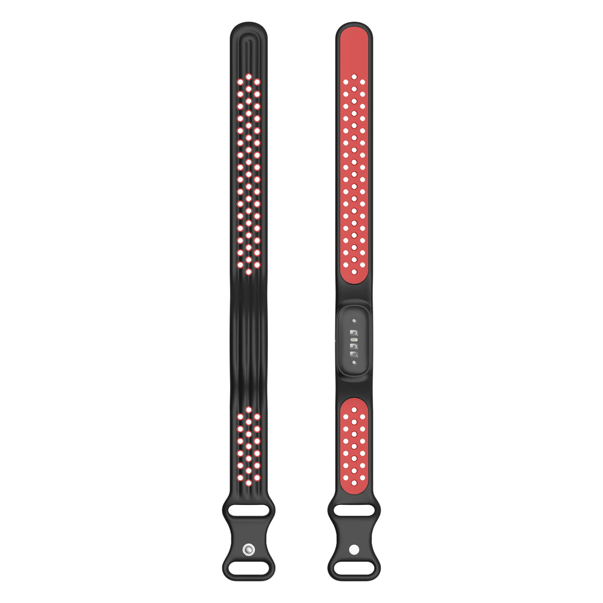 Silicone Sport Strap, black/red