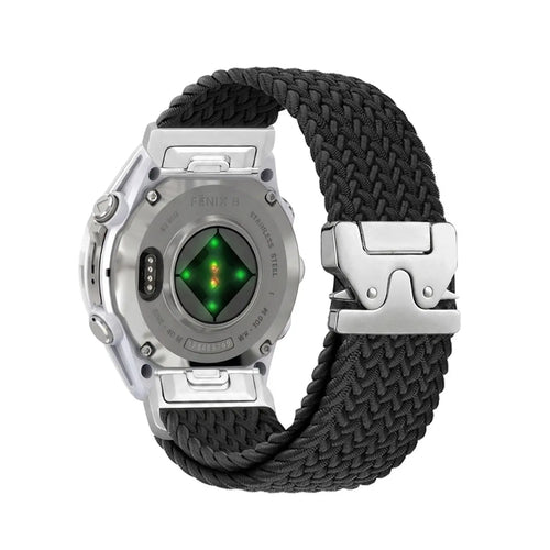 Garmin Approach S70 - 47mm gevlochten band met P-buckle (zwart met zilver)