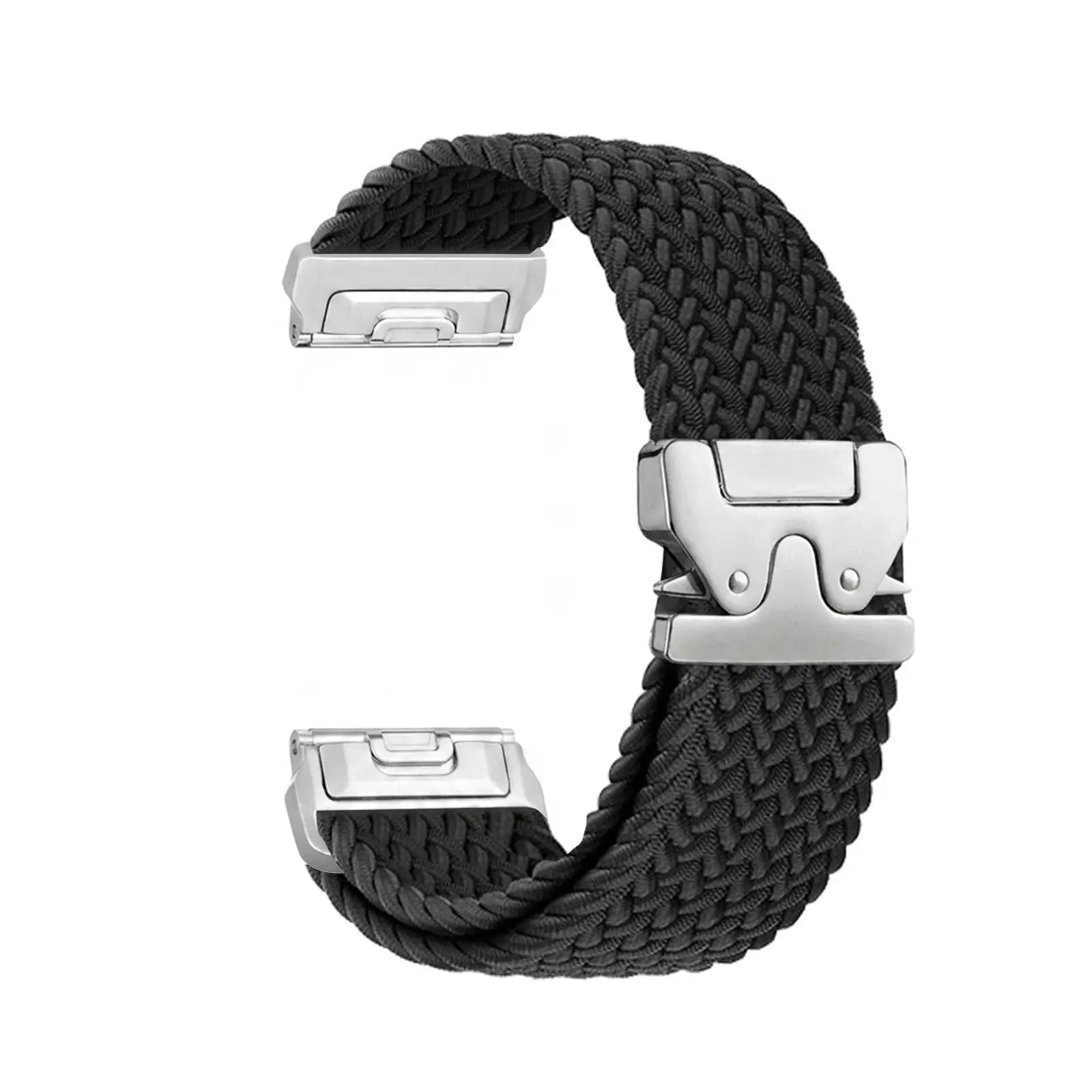 Garmin Approach S70 - 47mm gevlochten band met P-buckle (zwart met zilver)