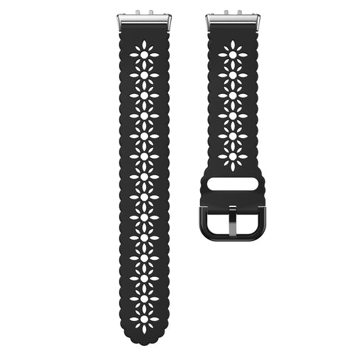 Samsung Galaxy Fit 3 gemustertes Silikonarmband (Schwarz)