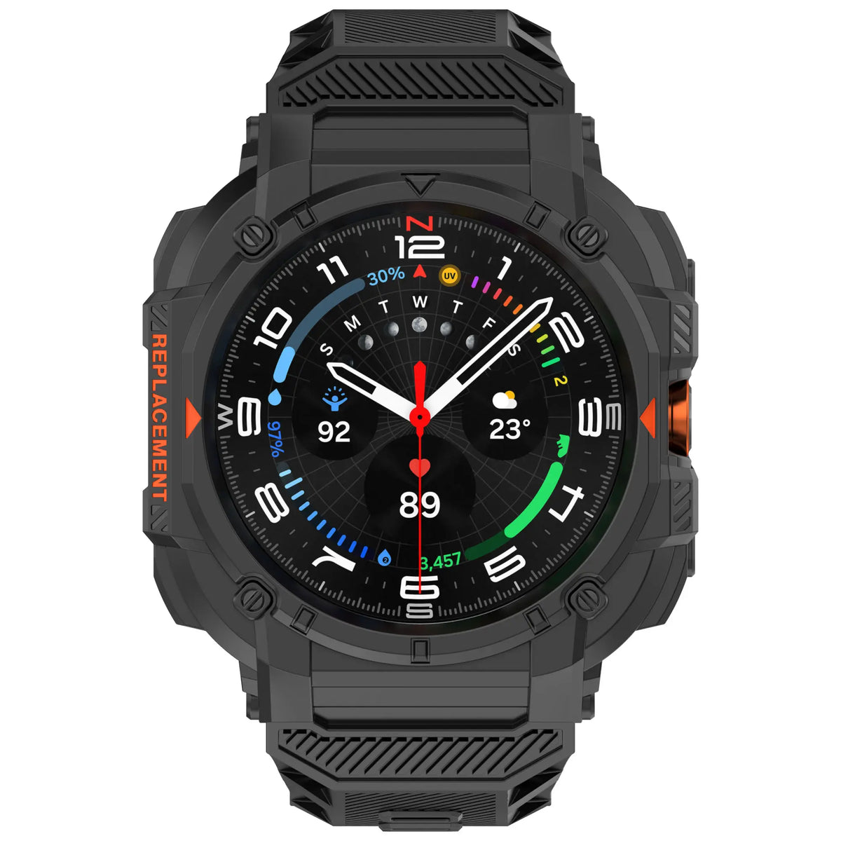 Samsung Galaxy Watch Ultra 2 TPU Armband mit integrierter Hülle (Schwarz)