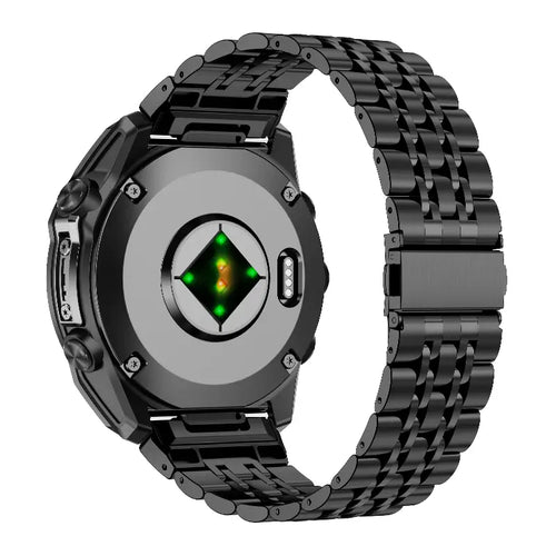 Bracelet acier '7 beads' premium Garmin Forerunner 965 (noir)