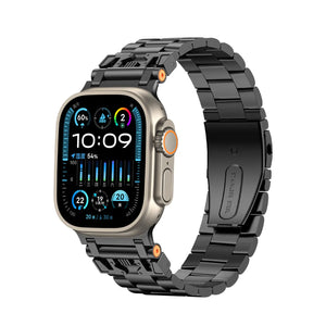 Apple Watch Mecha Stahlarmband (Schwarz)