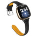 Bracelet cuir fin Fitbit Versa 3 (noir)