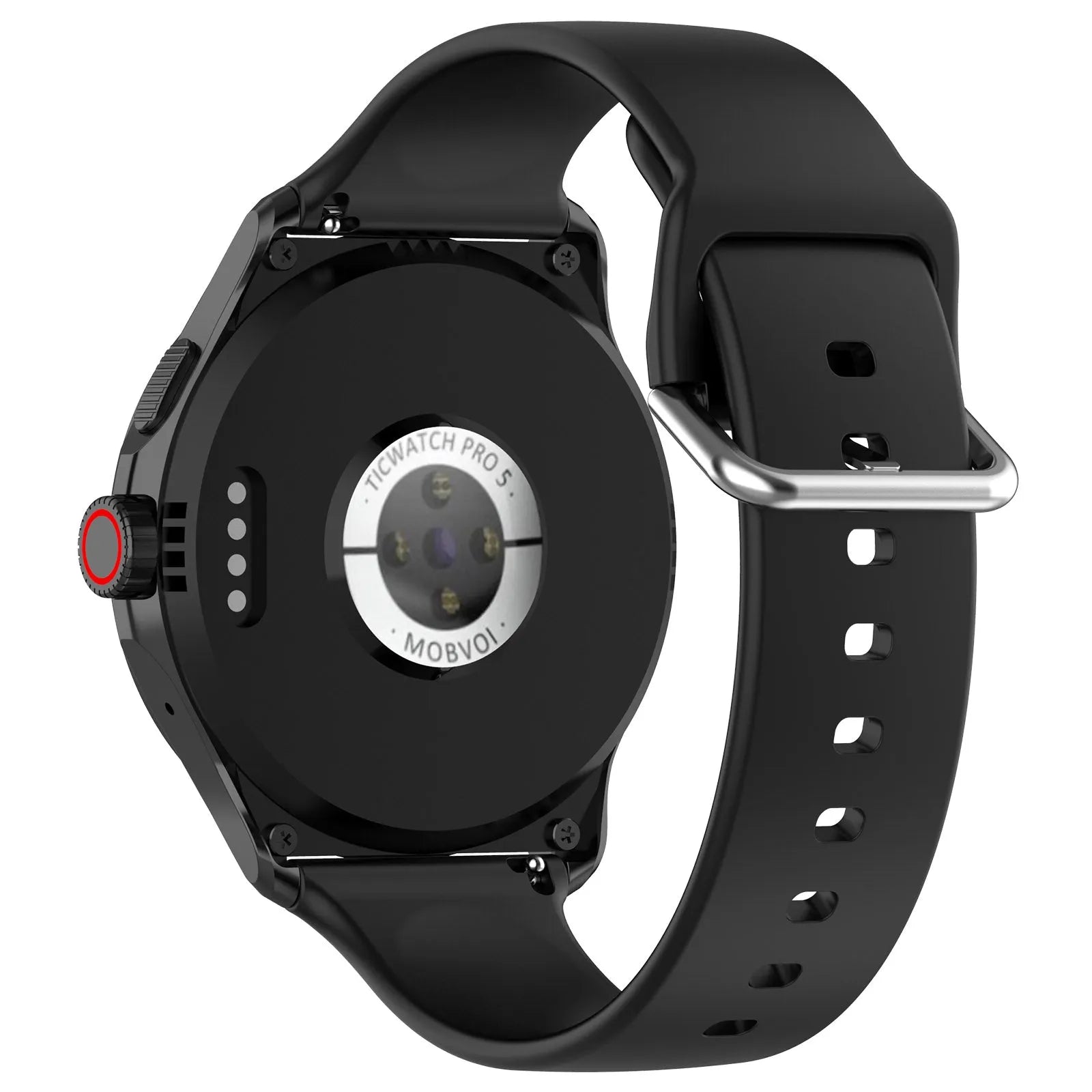Bracelet silicone avec boucle TicWatch Pro 5 Enduro (noir)