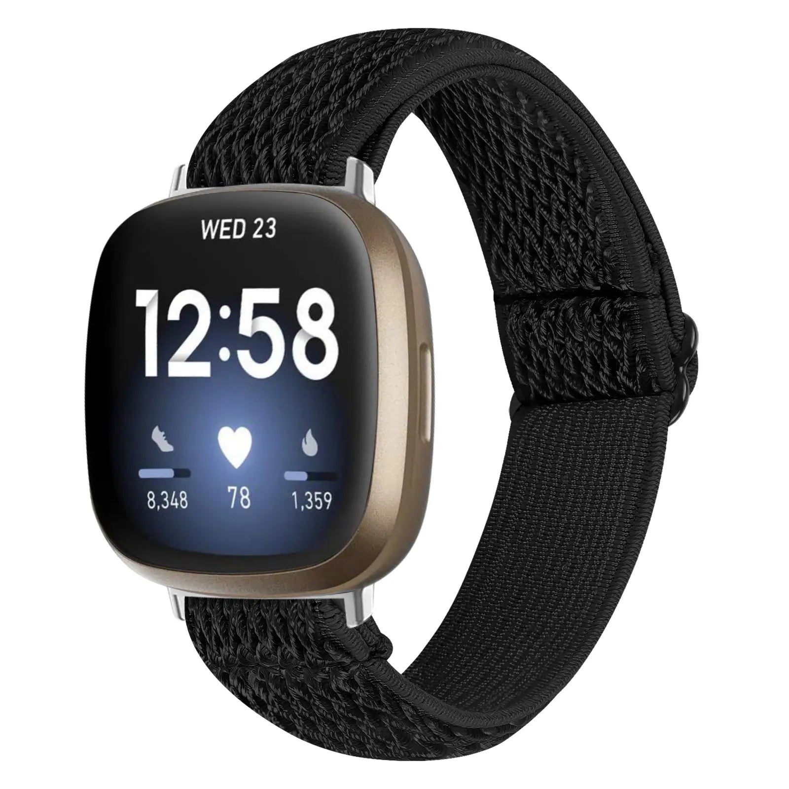 Fitbit Sense 2 Elastisches Armband (Schwarz)