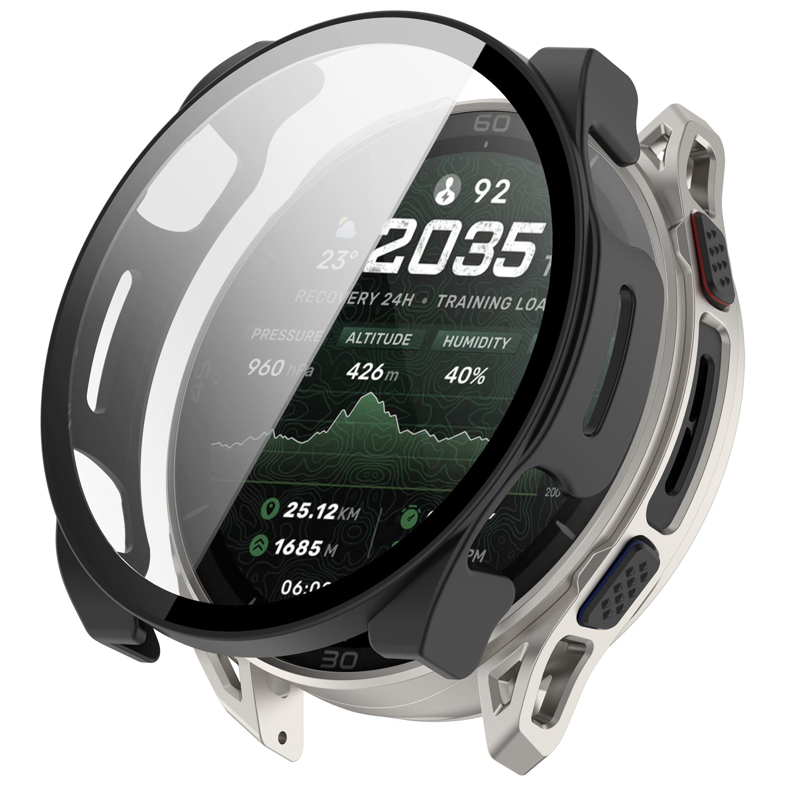 Amazfit Cheetah 2 Ultra PC-Hülle mit Glas (Schwarz)