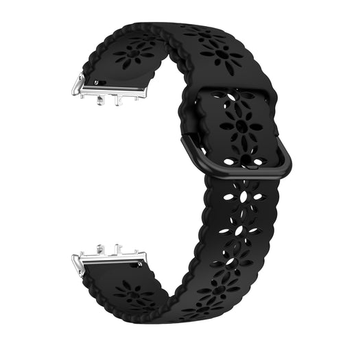Samsung Galaxy Fit 3 gemustertes Silikonarmband (Schwarz)