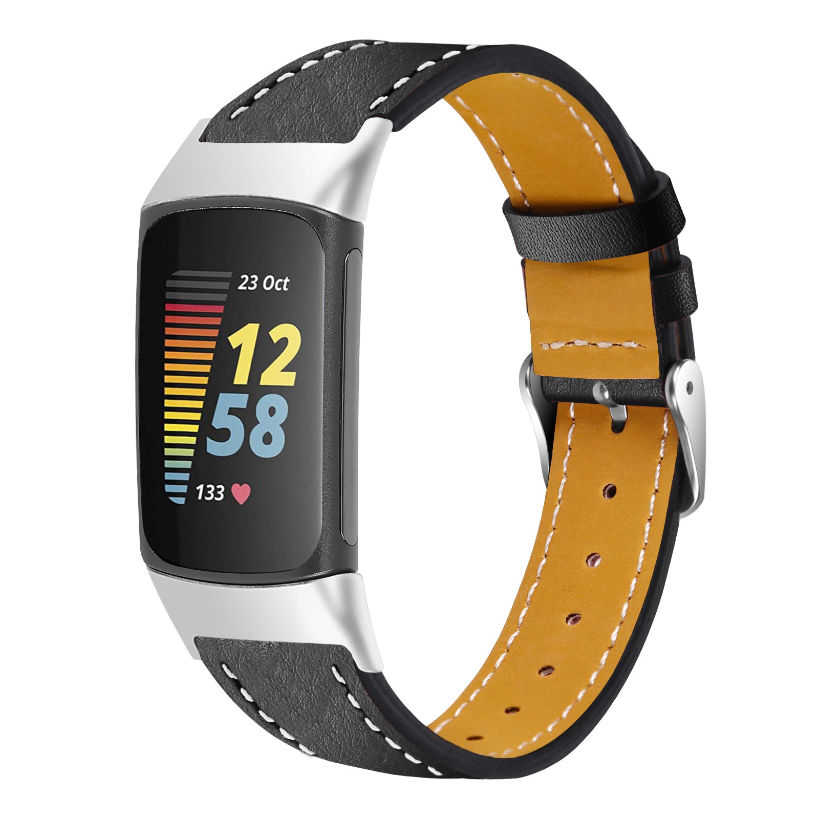 Fitbit Charge 5 Modern Leather Strap (Black)