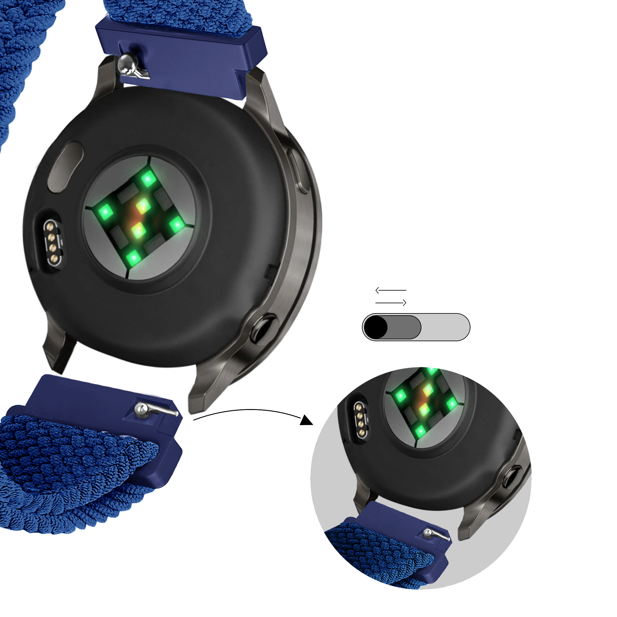 Bandz Correa trenzada ajustable Garmin Venu 4 - 41mm (azul)