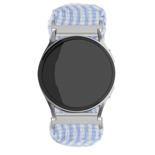 Samsung Galaxy Watch FE scrunchie bandje (blauw gestreept)