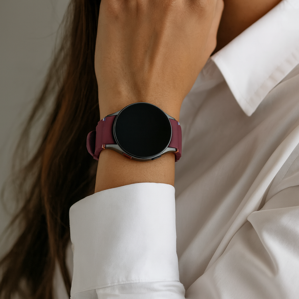 Samsung Galaxy Watch 7 44mm mit wellenförmigem Armband (Weinrot)