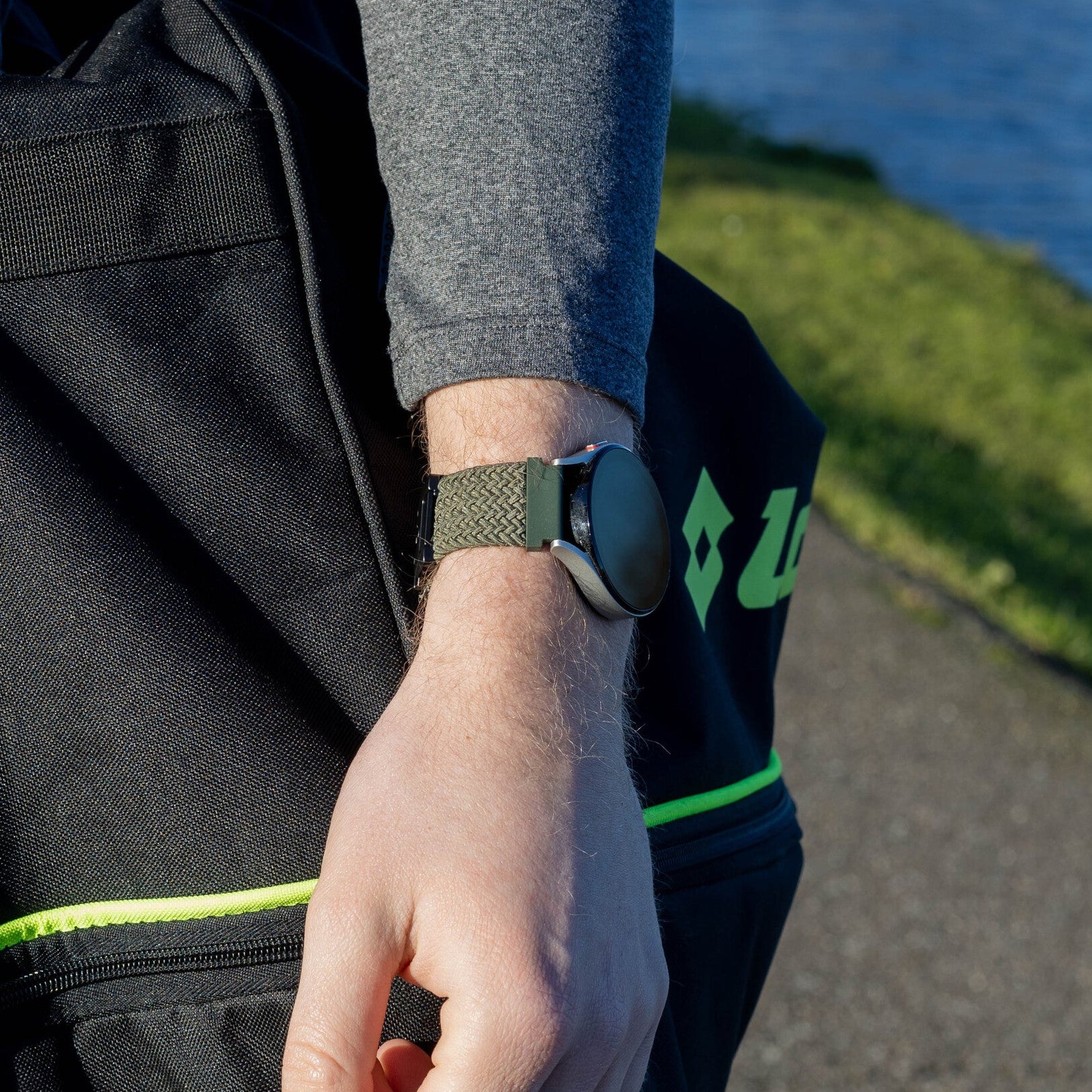 Correa trenzada Samsung Galaxy Watch Active con hebilla P (verde)