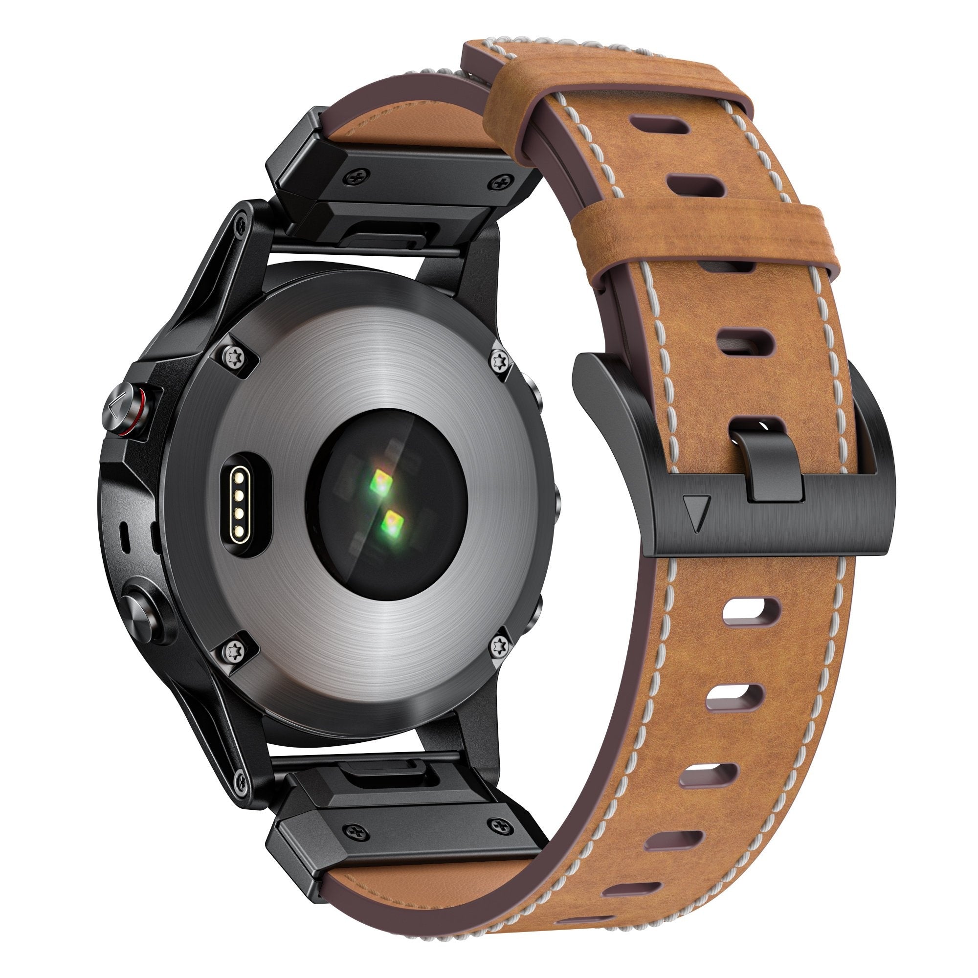 Correa cuero genuina Garmin Instinct 3 - 45mm (cafe)