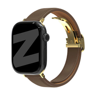 apple watch leather band d-type brown