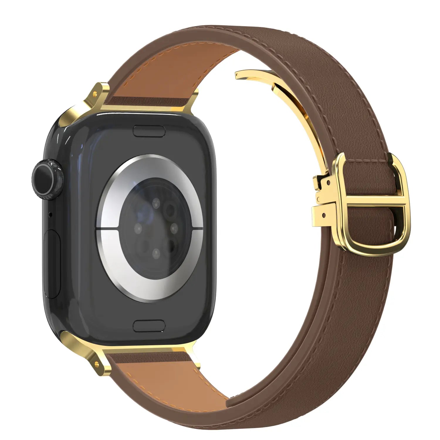 Bandz Apple Watch Lederen band 'D-Type' (donkerbruin)