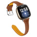 Bracelet cuir fin Fitbit Versa 3 (marron)