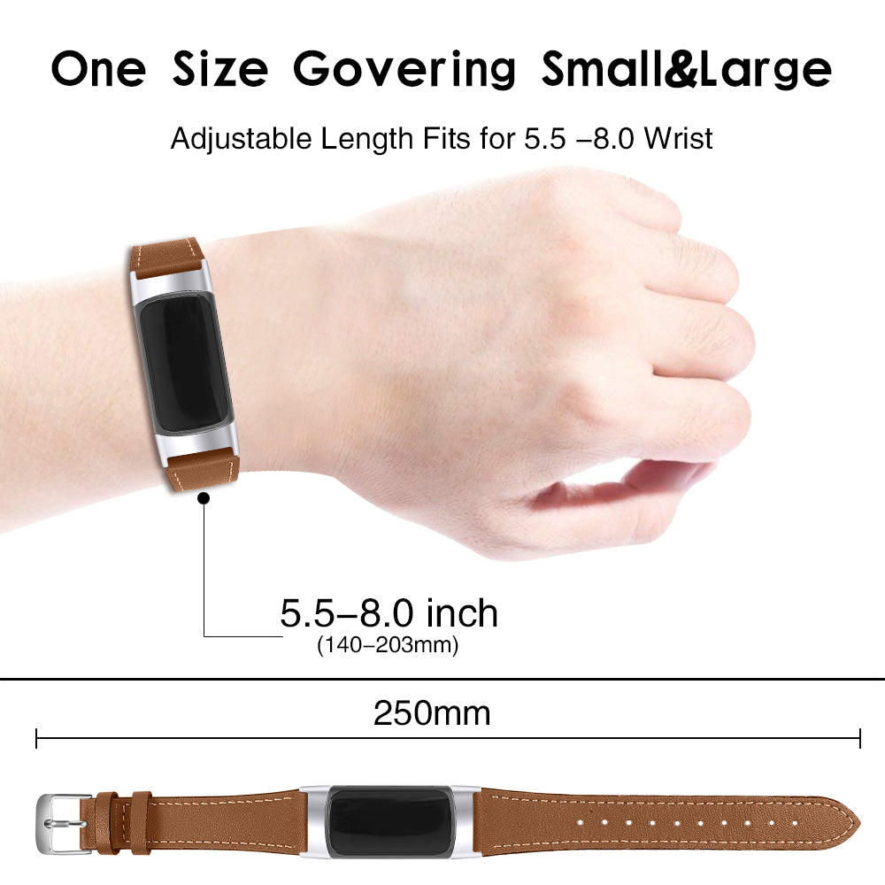 Fitbit Charge 6 Modern Leather Strap (Brown)