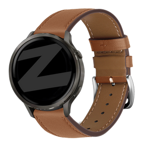 Bandz Garmin Forerunner 265s Leather Strap 'Deluxe' (Brown)