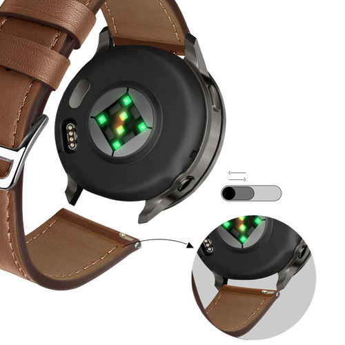 Bandz Correa cuero 'Wave' Garmin Vivoactive 4 (marrón)