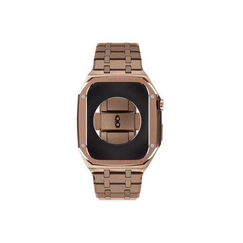 Reqior Boîtier avec bracelet en acier Apple Watch 45mm (rose or)