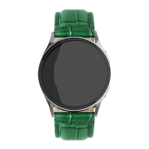 Oppo Watch S Gebürstetes Lederarmband Krokodilprägung (Grün)