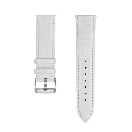 Correa cuero estilo cocodrilo Oppo Watch S (blanco)