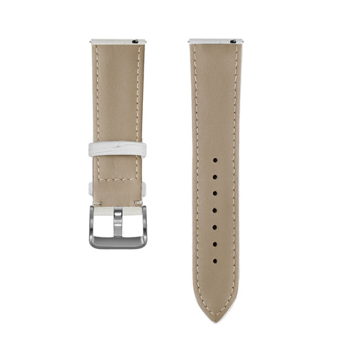 Correa cuero estilo cocodrilo Oppo Watch S (blanco)