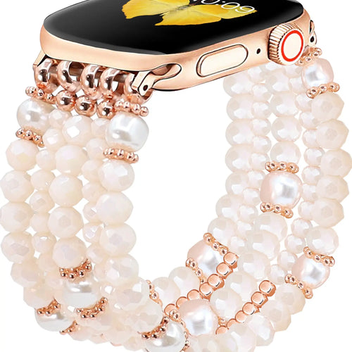 Correa cristal con cuentas Apple Watch (rosa)