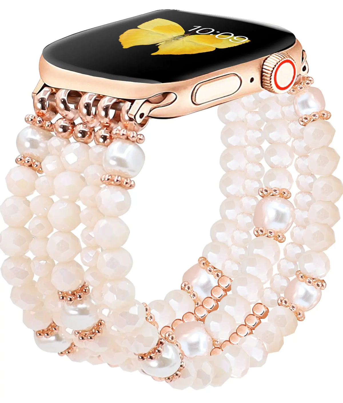 Correa cristal con cuentas Apple Watch (rosa)
