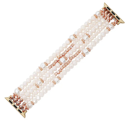 Correa cristal con cuentas Apple Watch (rosa)