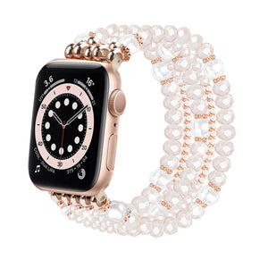 Correa cristal con cuentas Apple Watch (rosa)