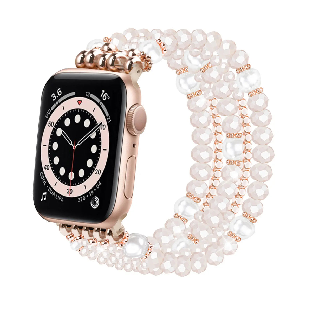 Correa cristal con cuentas Apple Watch (rosa)