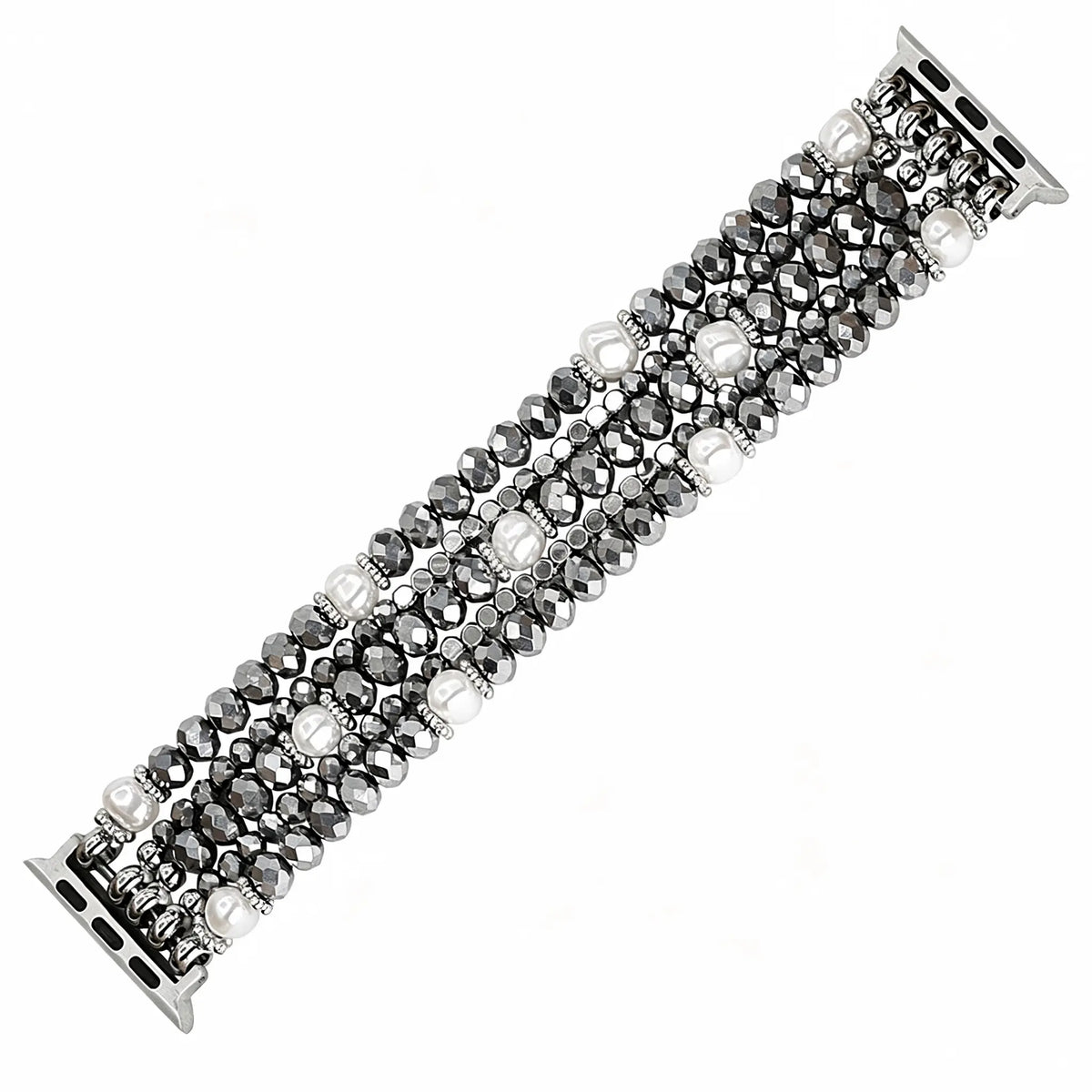 Apple Watch Perlenbesetztes Kristallarmband (Silber)