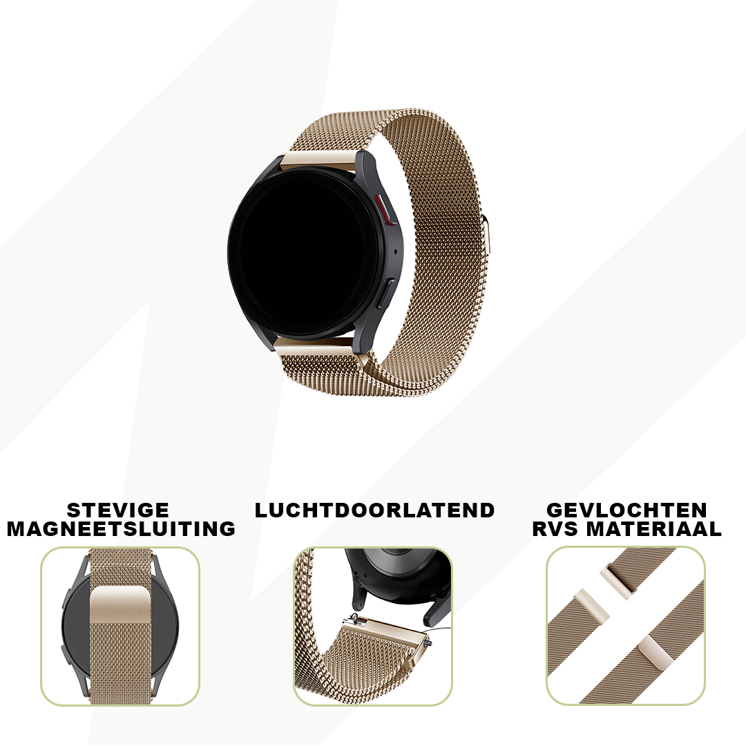 Bandz Garmin Vivoactive 3 Milanese Loop Armband (Champagne Gold)