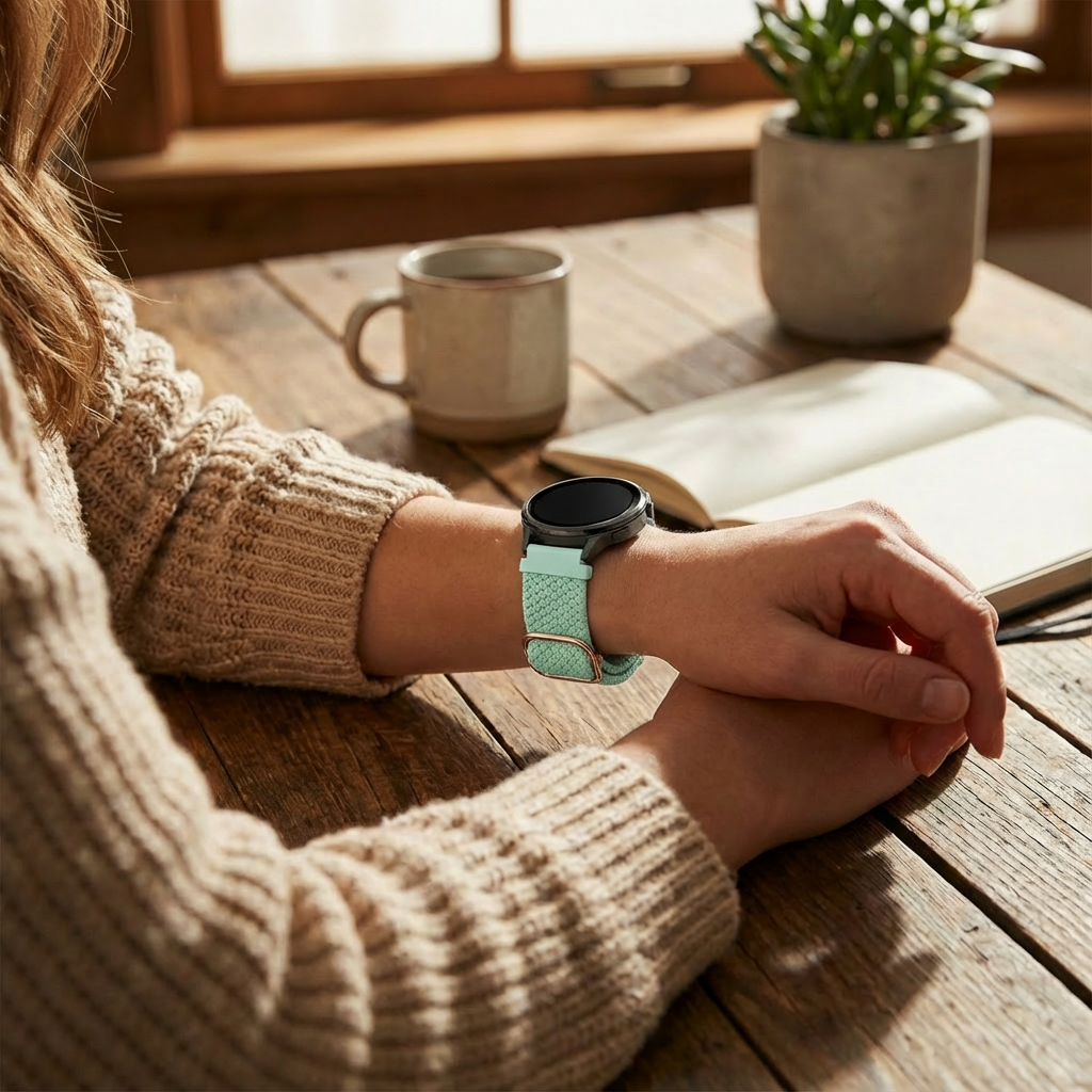 Bandz Garmin Venu 2s Adjustable Braided Strap (Turquoise)