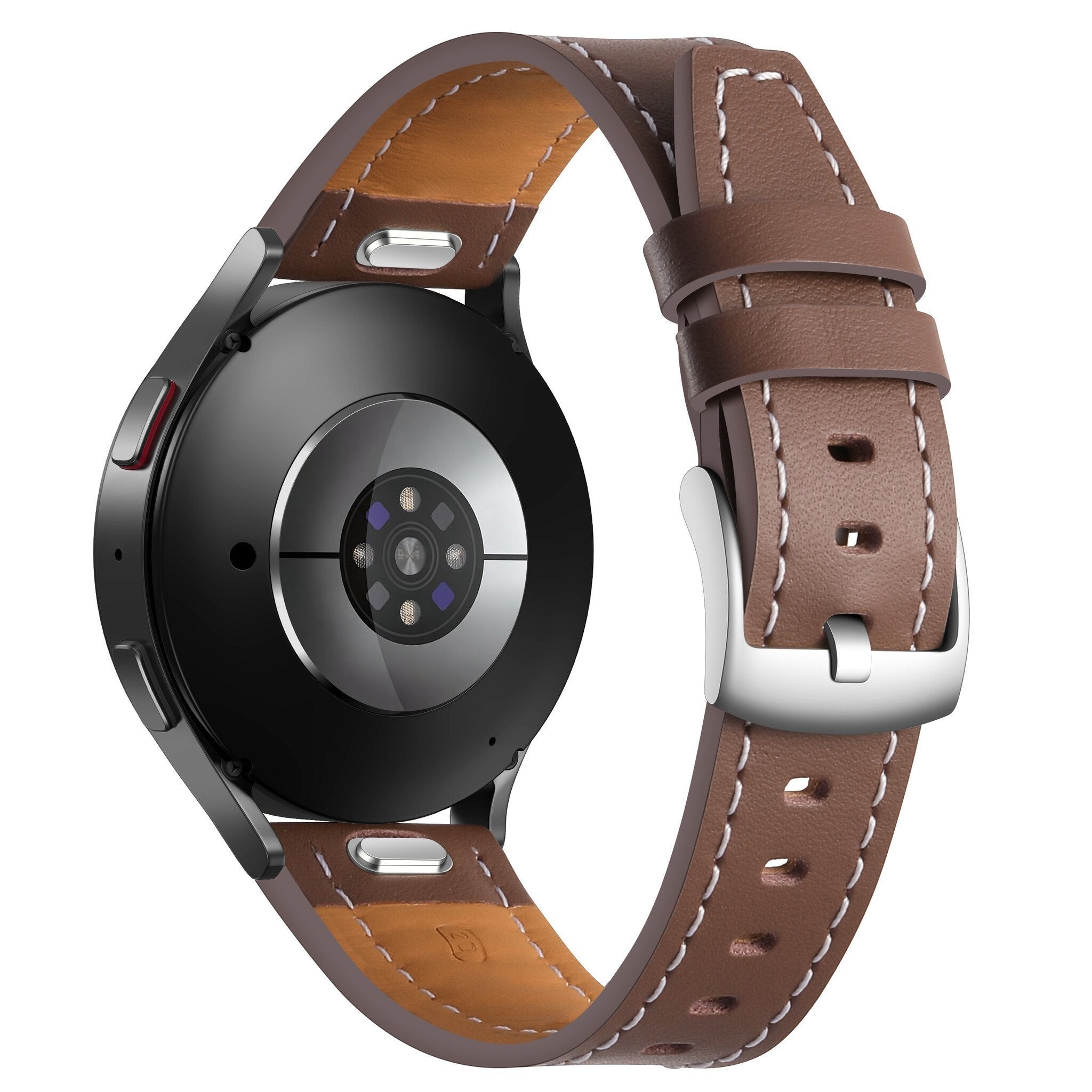 Huawei Watch GT 2 - 42mm 'One Push' Leather Strap (Dark Brown)